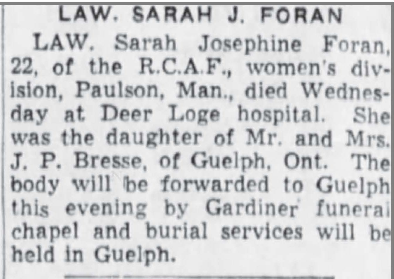 Sarah Josephine Foran