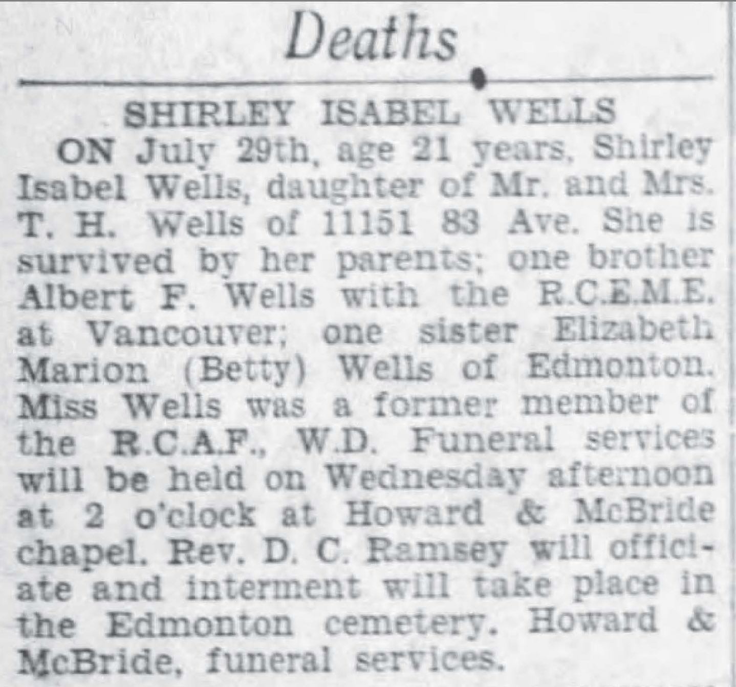 Shirley Isabel Wells